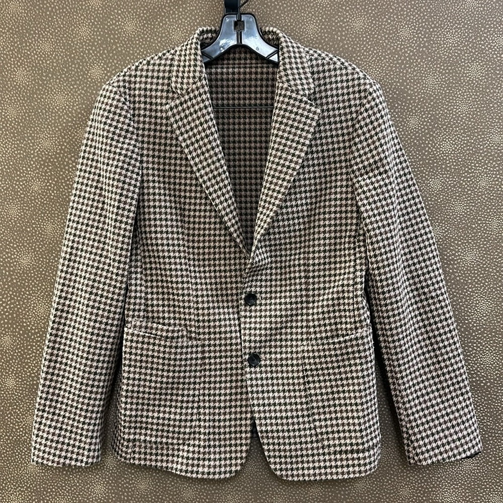 🔥🔥🔥Zara Houndstooth Cotton Blazer Jacket